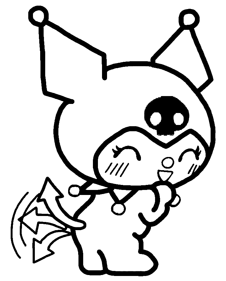 Happy Kuromi Coloring Pages