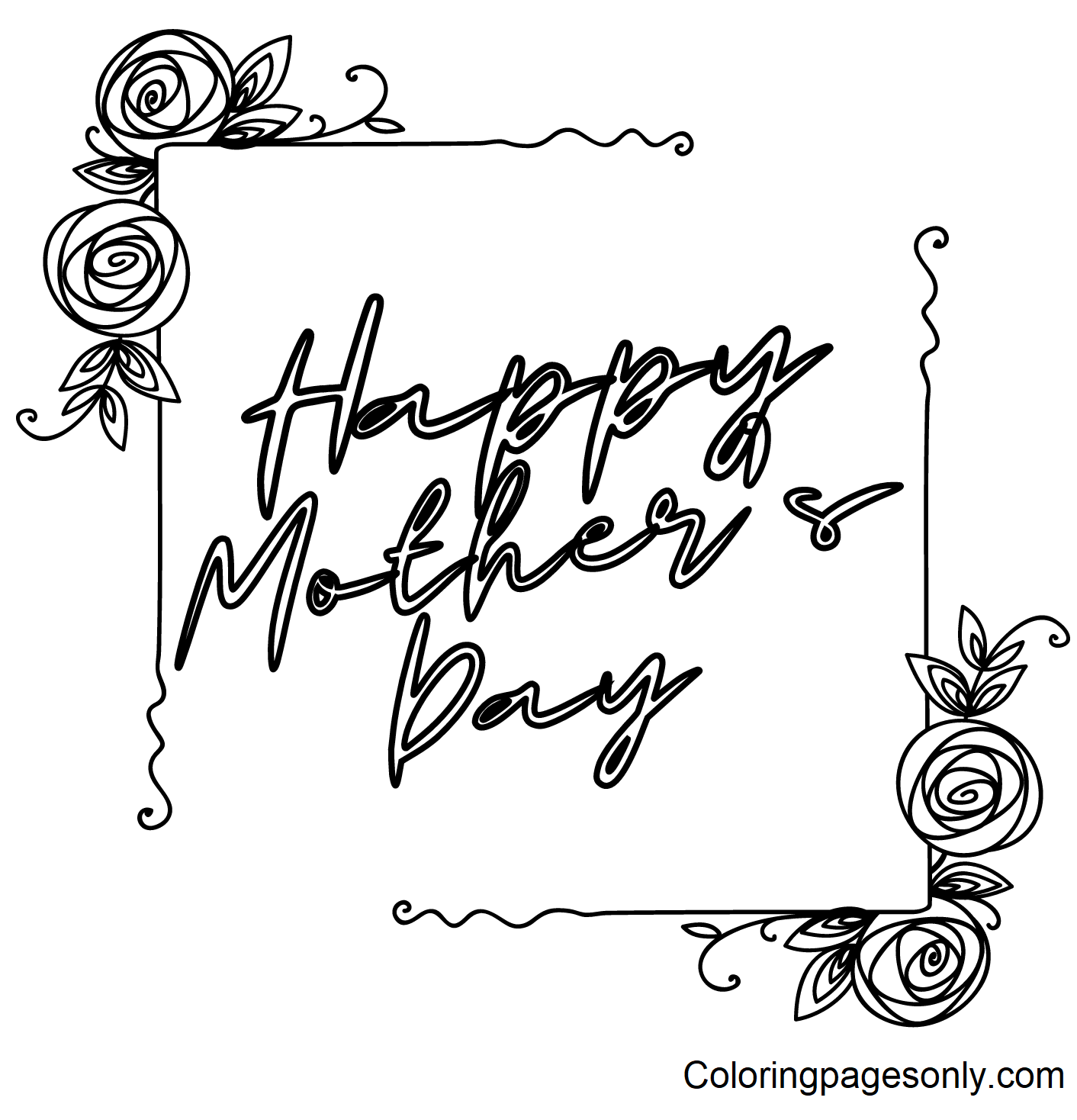 Happy Mothers Day Pictures to Print Coloring Pages