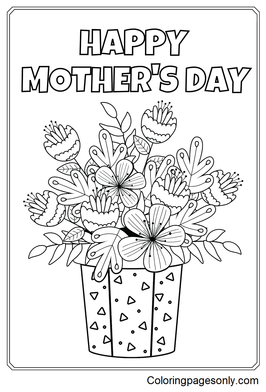 عيد الأم سعيد تلوين الصفحة الصفحة