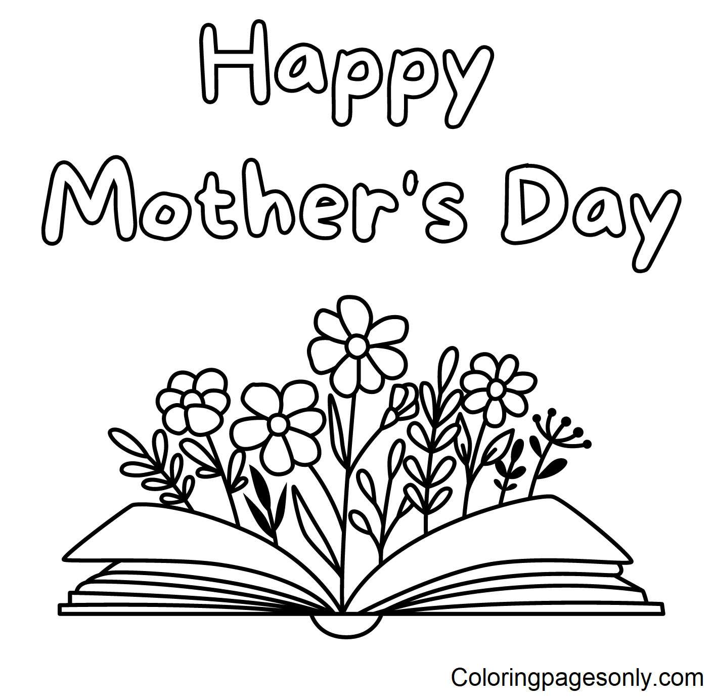 Happy Mothers Day to Print Coloring Pages