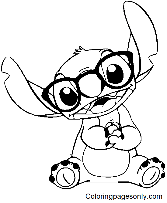 Happy Stitch Disney Coloring Pages