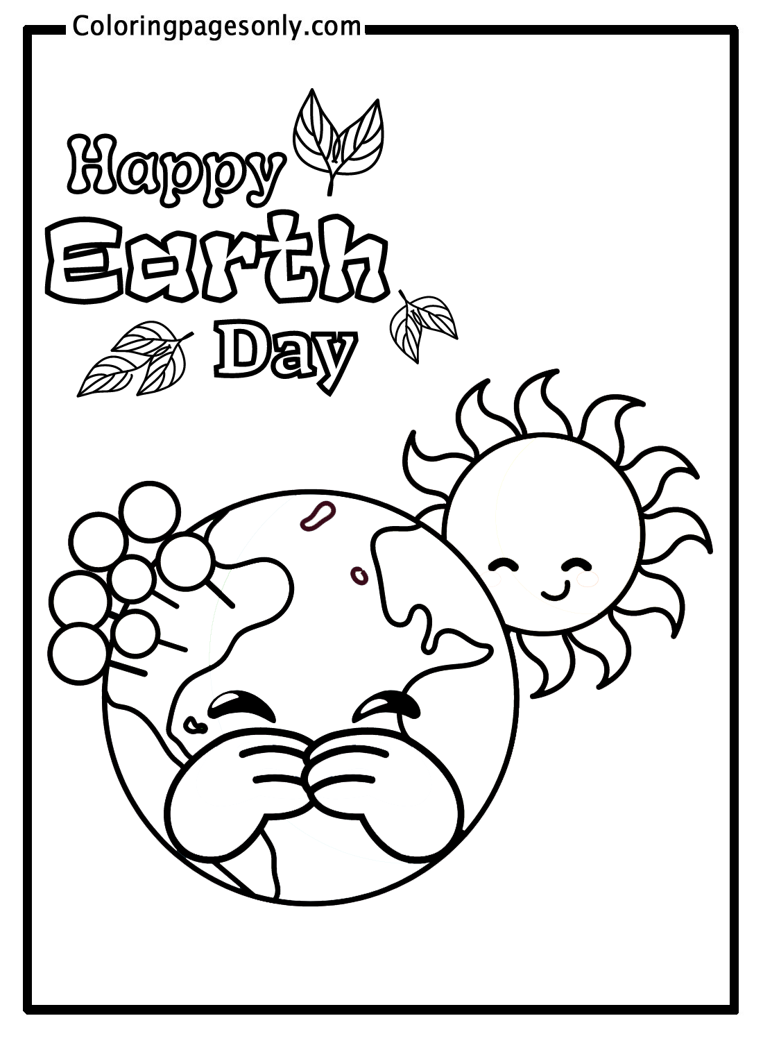 Happy Sun And Earth Coloring Pages