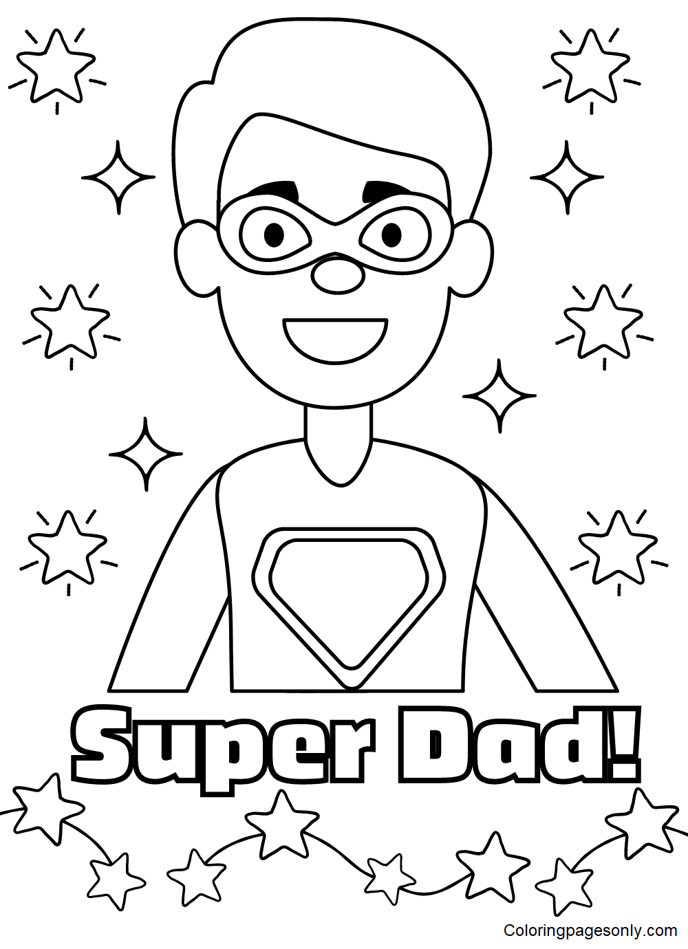 Happy Super Dad Coloring Pages