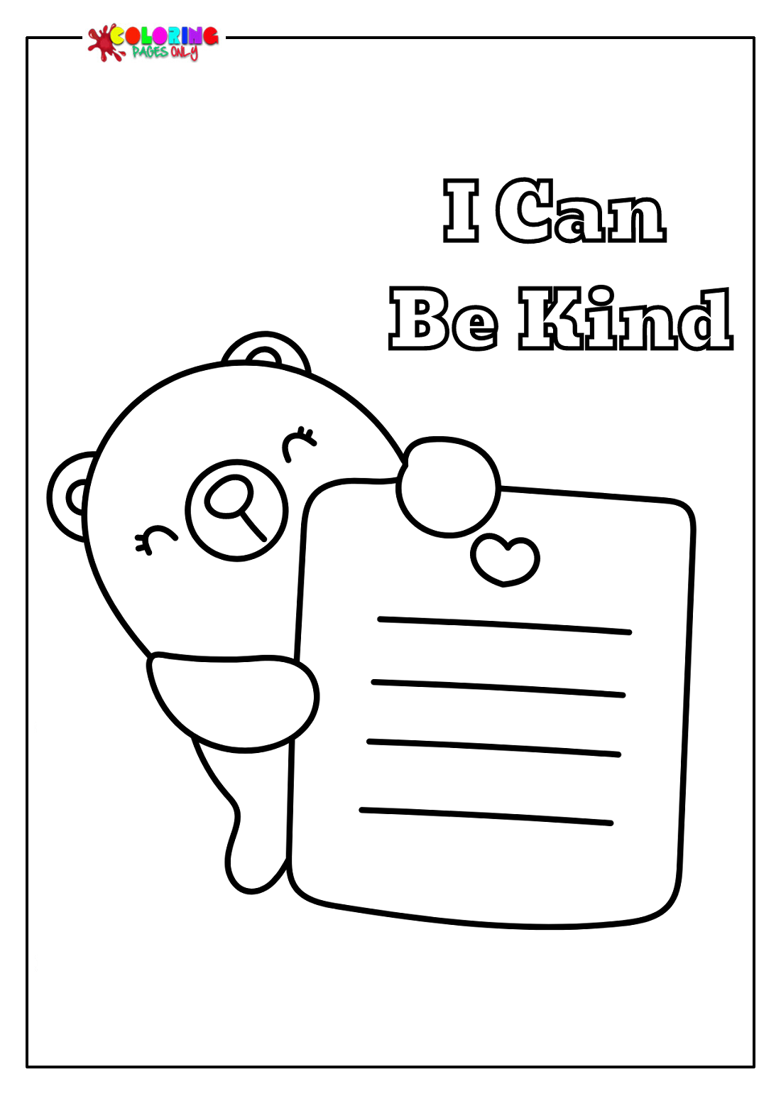 I Can Be Kind Coloring Pages