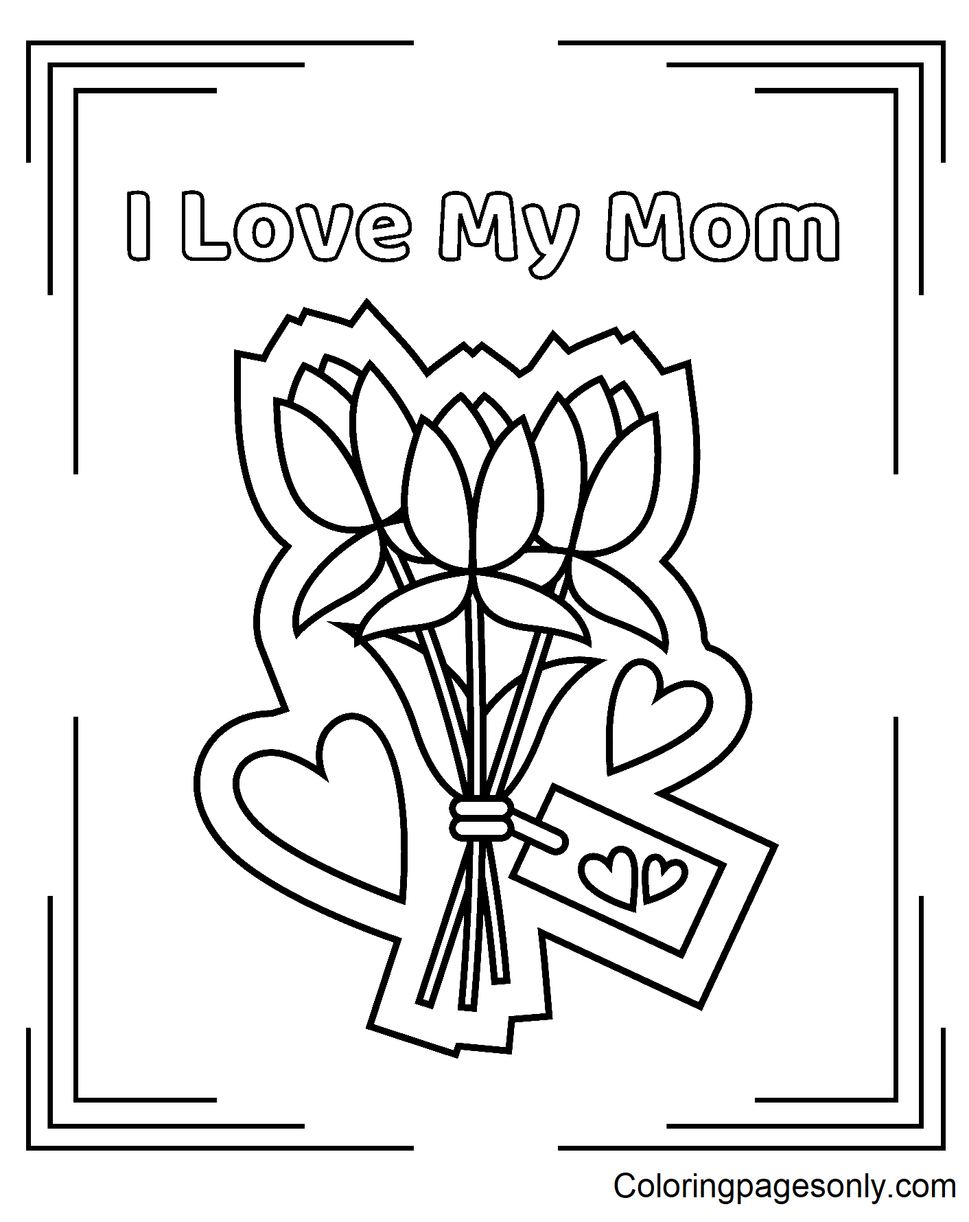 I Love My Mom Coloring Page