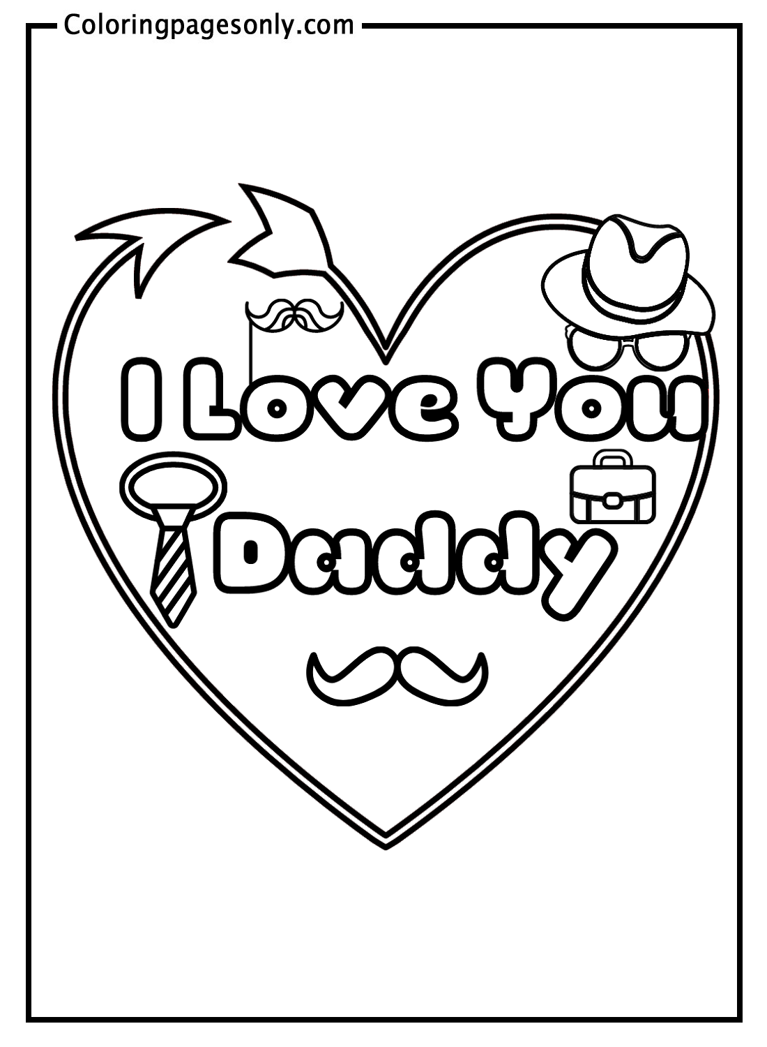 I Love You Daddy Coloring Pages