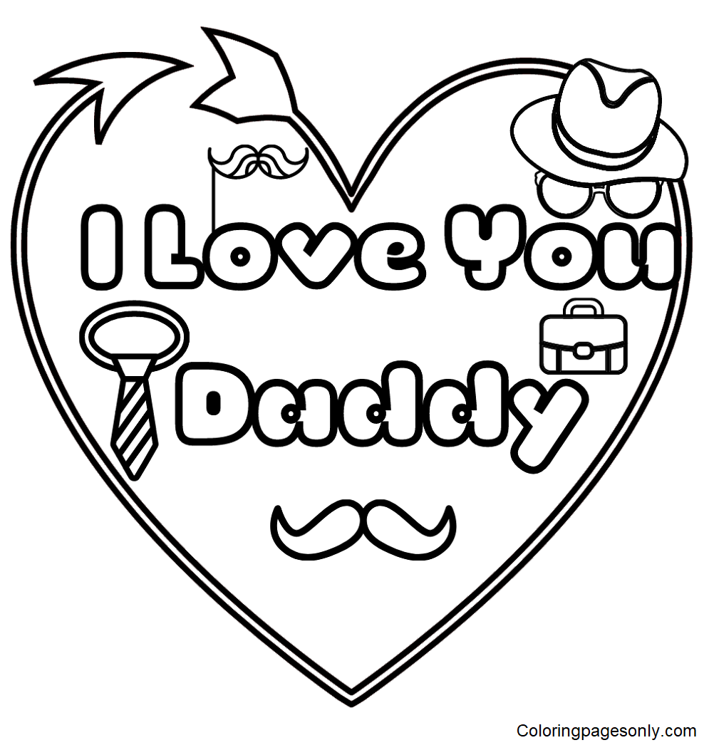 I Love You Daddy Coloring Pages