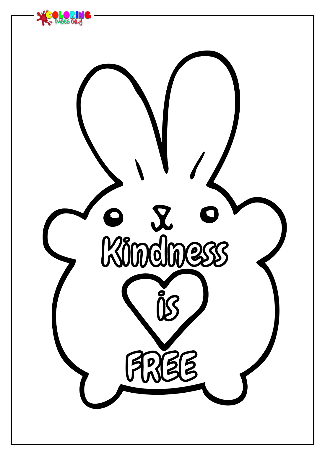 Kindness is Free Coloring Page
