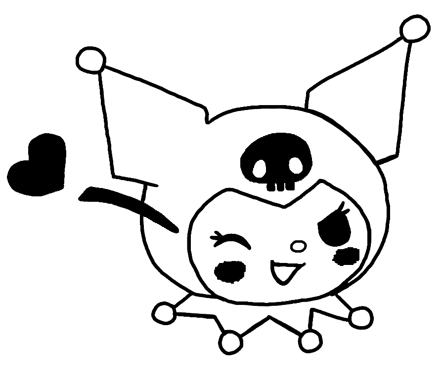 Kuromi Face Coloring Pages