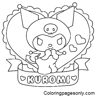 Kuromi para imprimir página para colorir