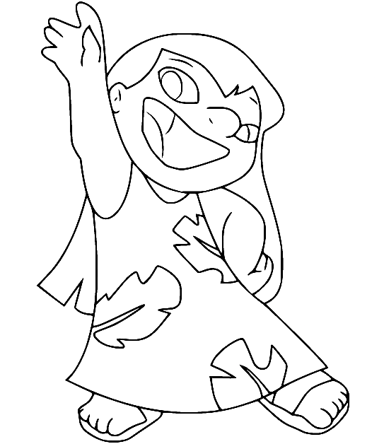 Lilo Dancing Happily Coloring Page