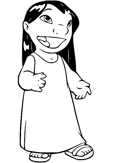 Lilo Speaking Loudly Coloring Page