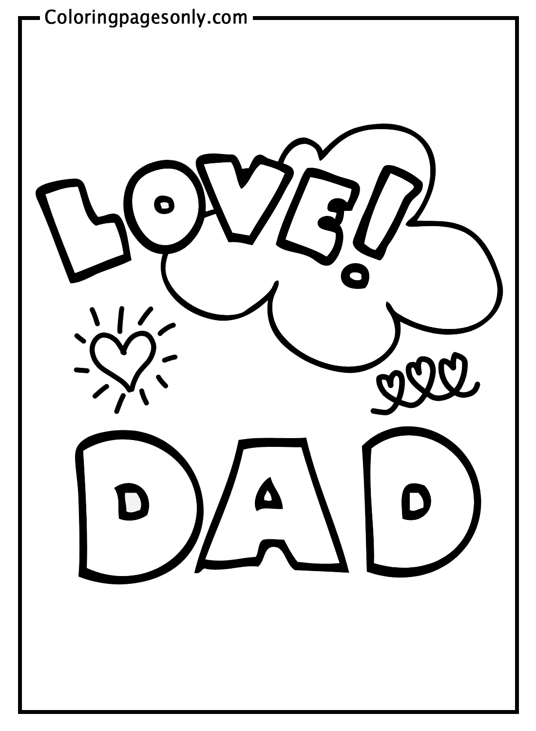 Love Dad Coloring Page - Free Printable Coloring Pages