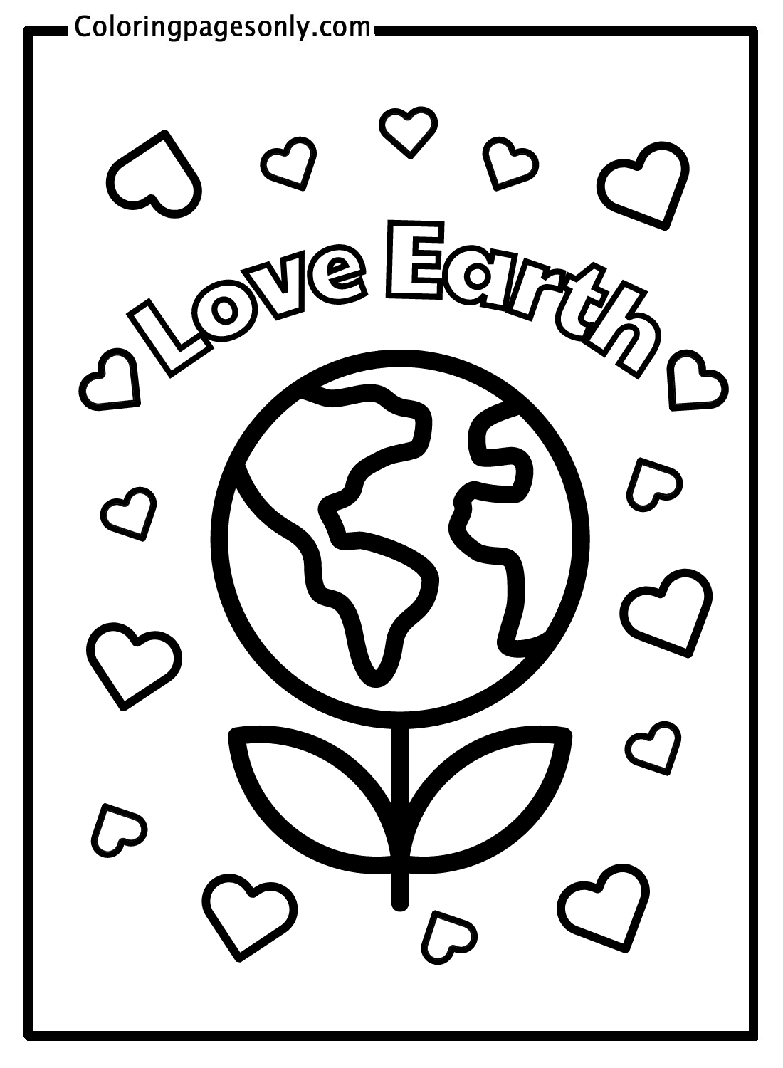 Love Earth Coloring Page Free Printable Coloring Pages