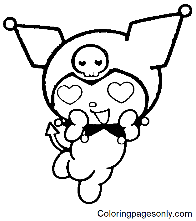 Love Kuromi Coloring Pages