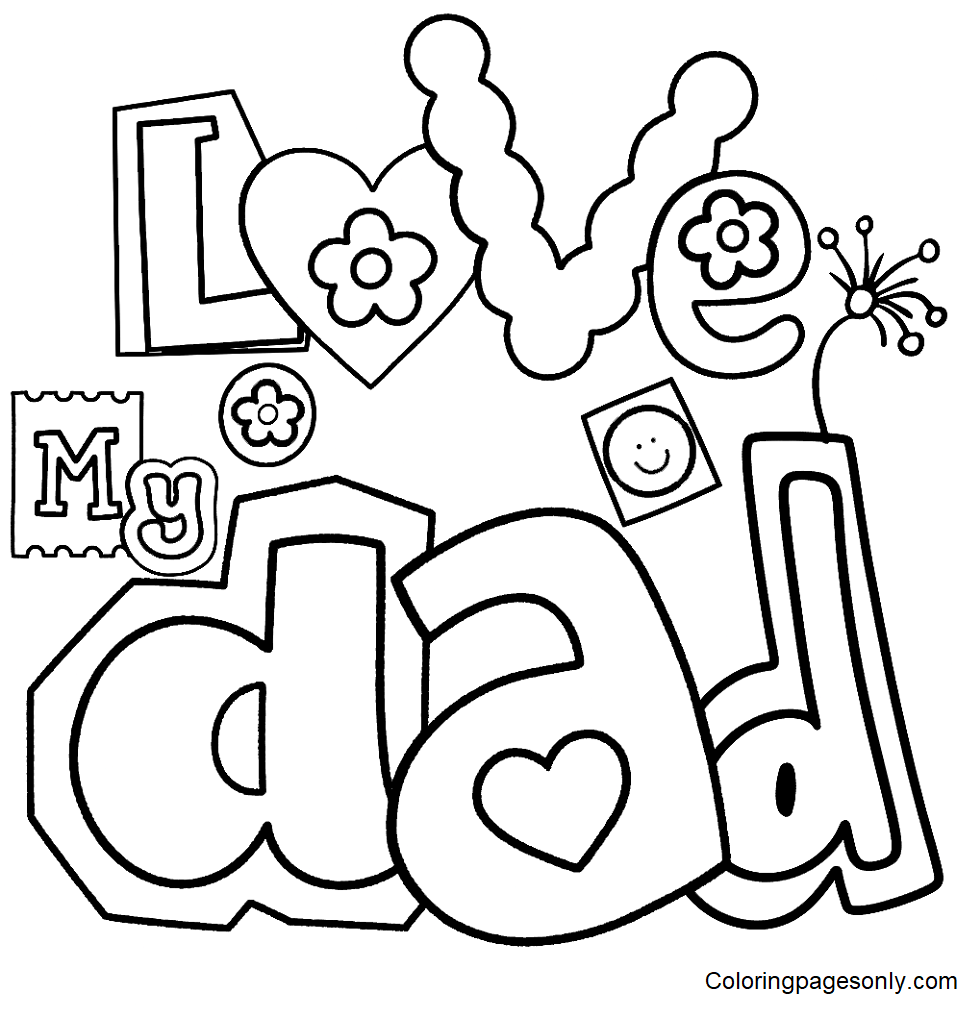 Love My Dad Coloring Pages