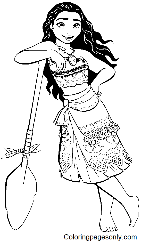 Lovely Moana Coloring Page