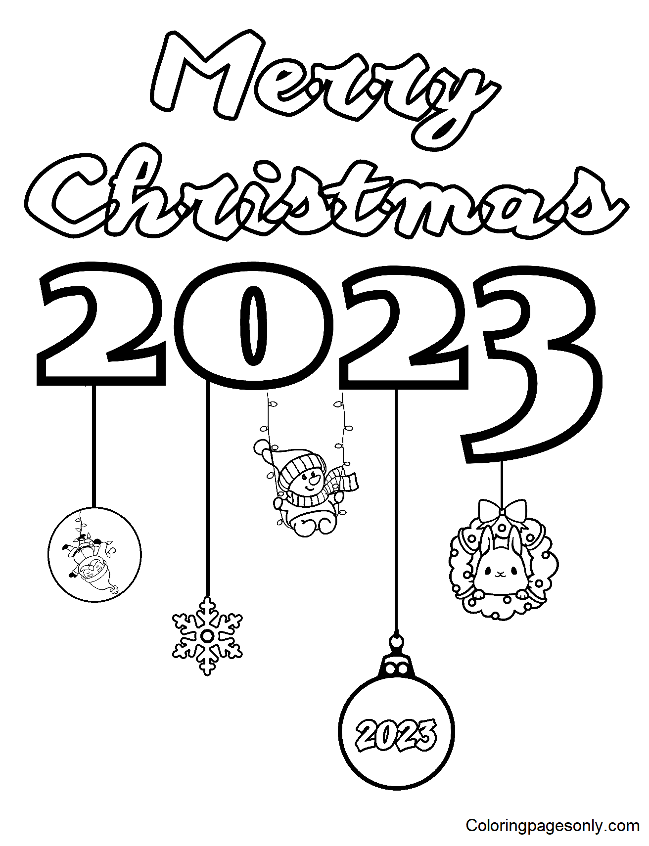 Feliz Navidad 2023 Hojas Para Colorear Coloring Page