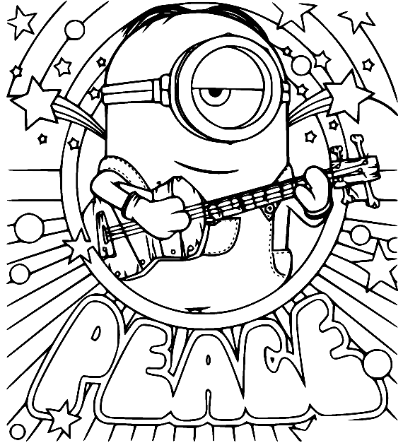 Minion Peace Coloring Pages