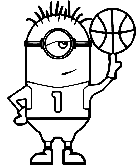 Minion speelt basketbal van Minion