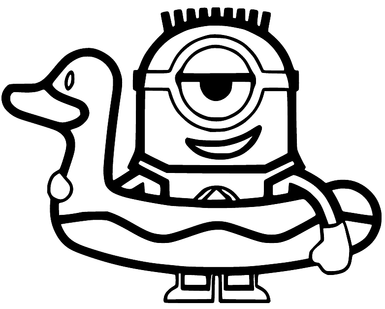 Minions Duck Coloring Page