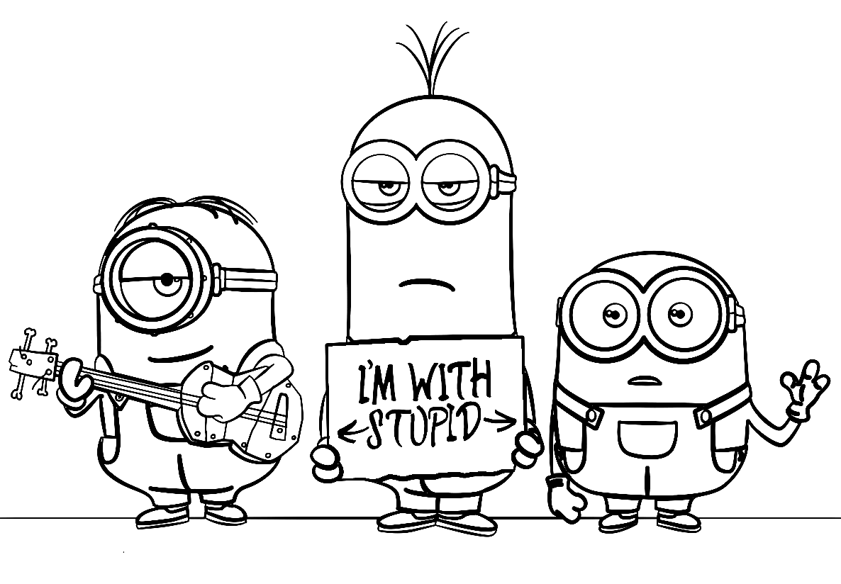 Minions From Despicable Me 3 Coloring Pages