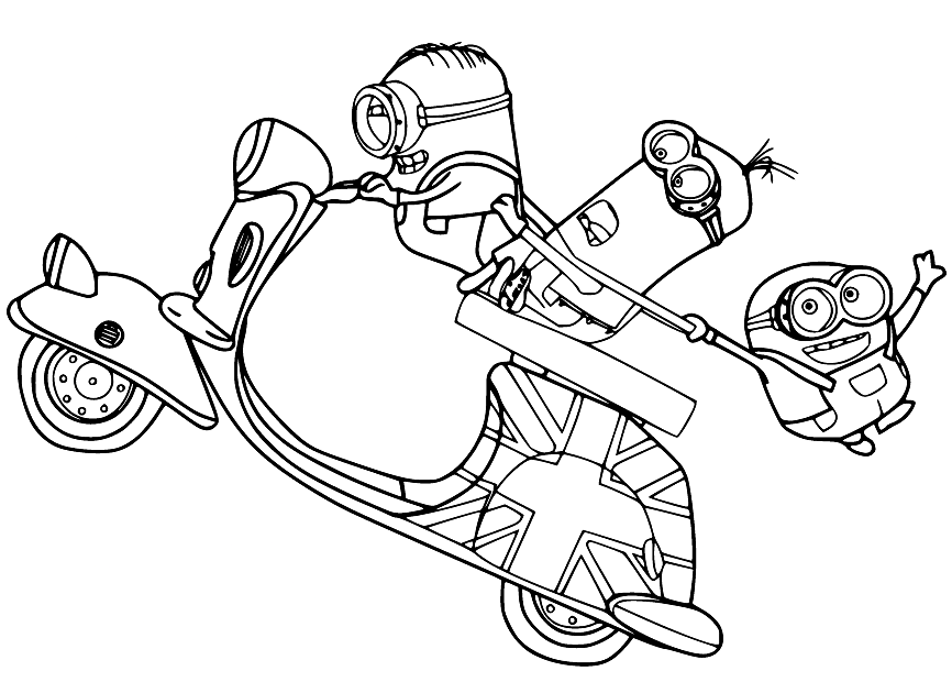 Minions en la motocicleta de Minion
