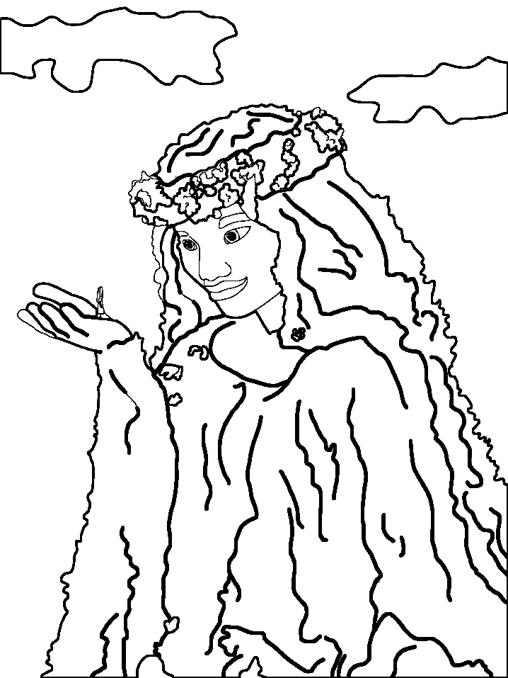 Moana and Te Fiti Coloring Page