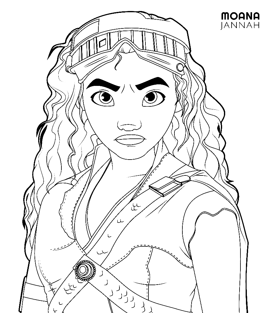 Moana as Jannah Star Wars Coloring Page