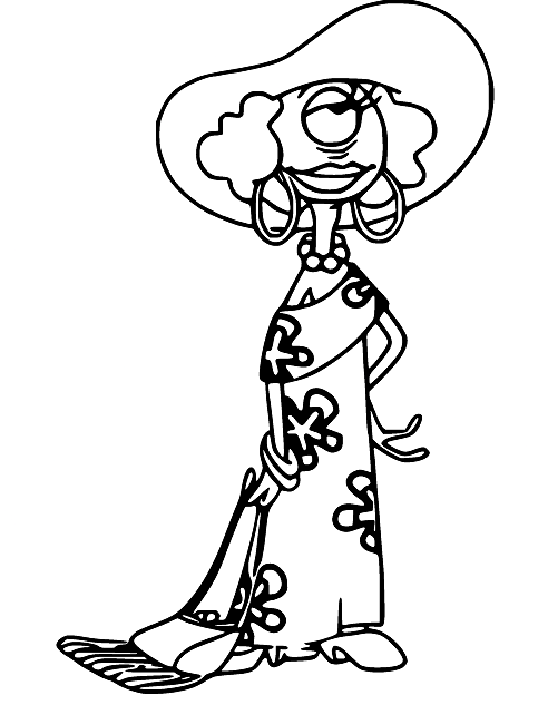 Pleakley Dresses Like a Woman Coloring Page