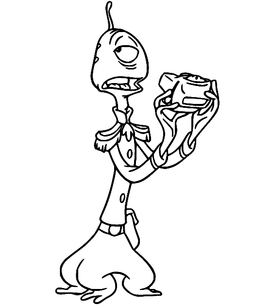 Pleakley Holds the Phone Coloring Page