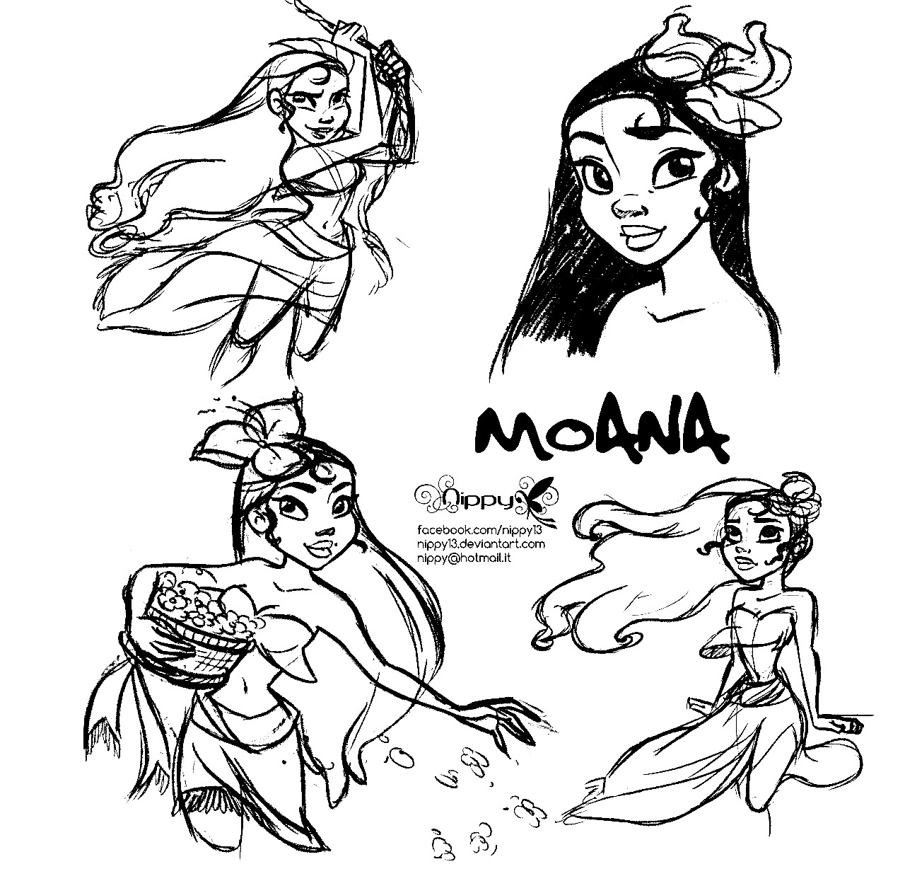 Princess Moana Disney Fan Art Coloring Pages
