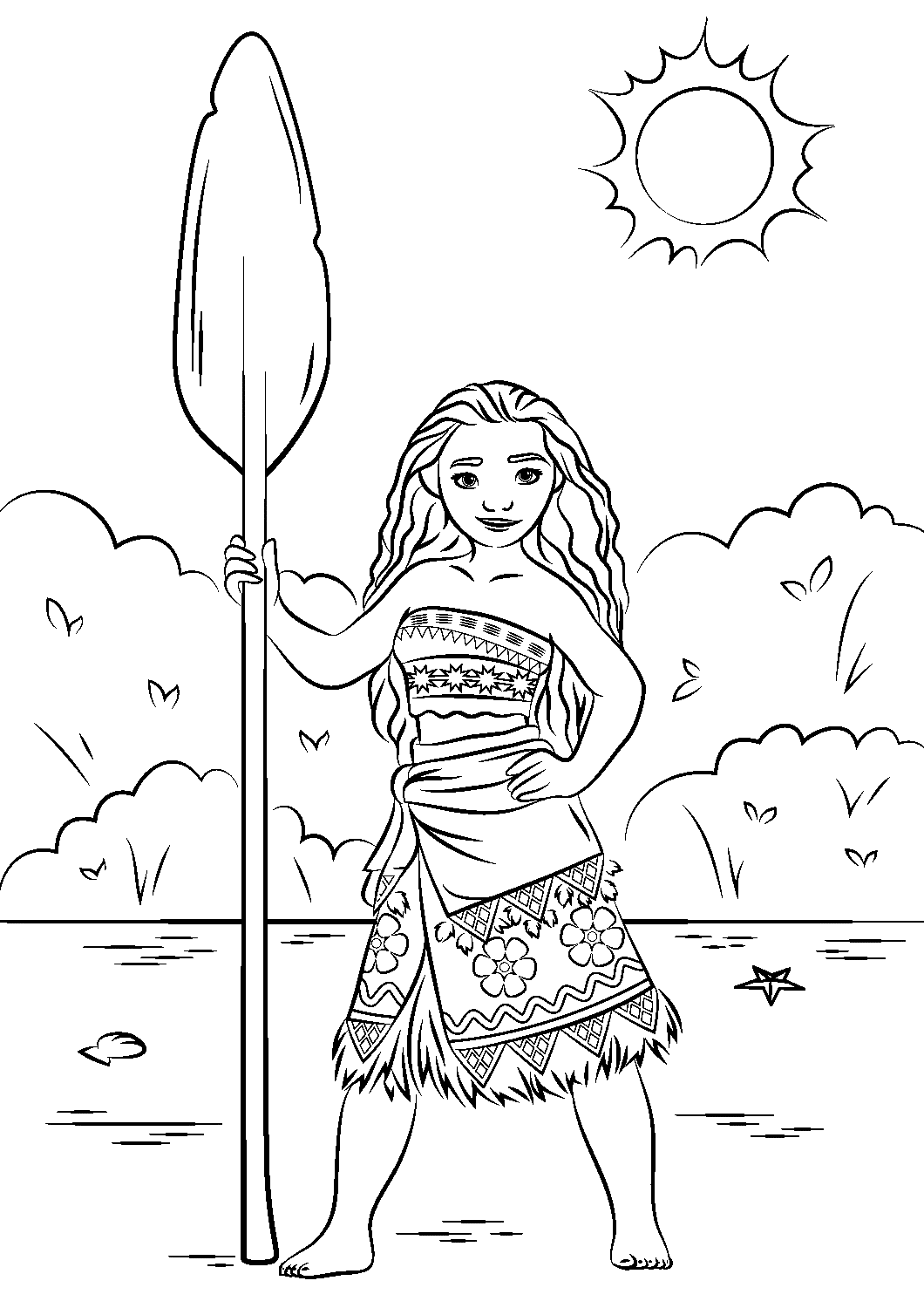 Princess Moana from Moana Coloring Pages