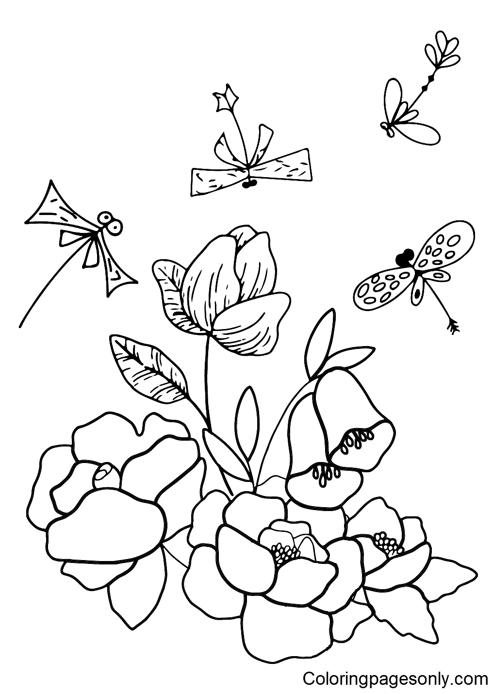 Print Spring Flowers Coloring Pages