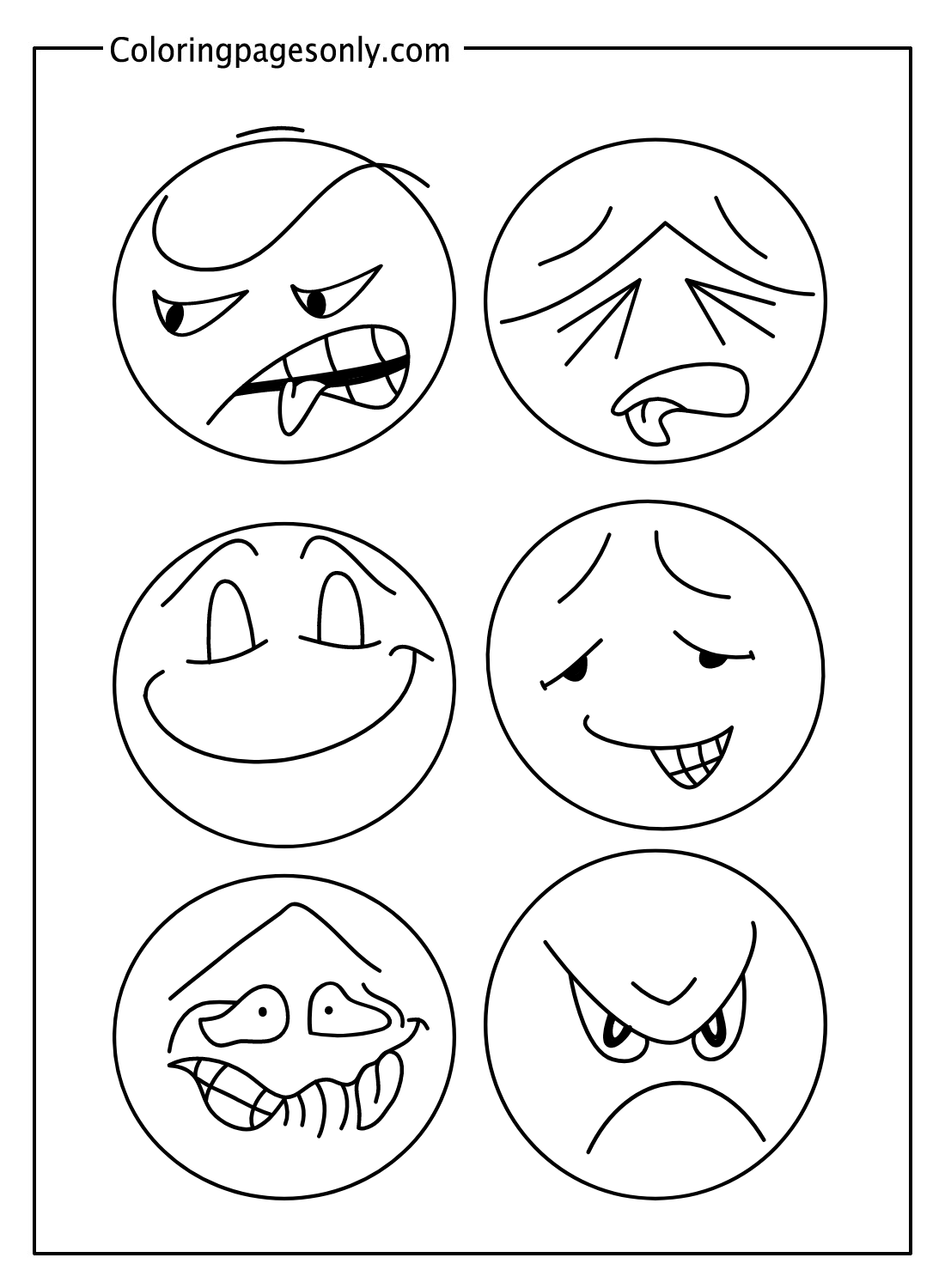 Printable Emotions Free Coloring Pages
