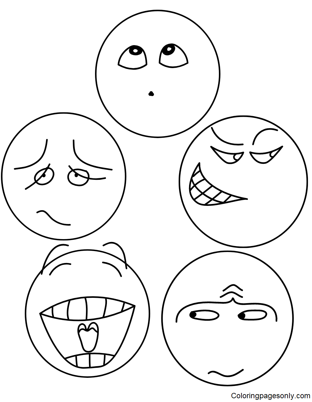 Printable Emotions Sheets Coloring Pages