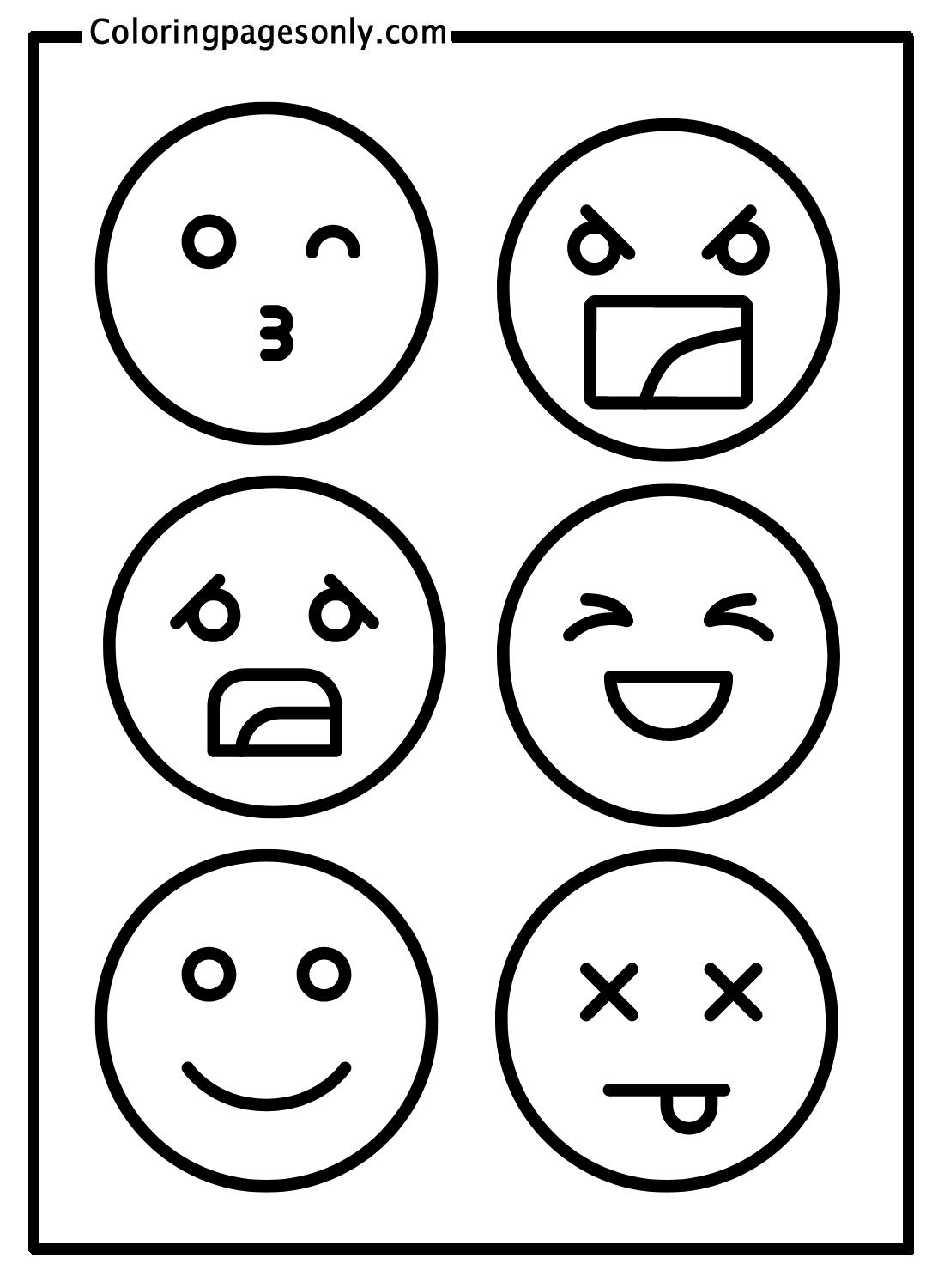 Printable Emotions Coloring Pages
