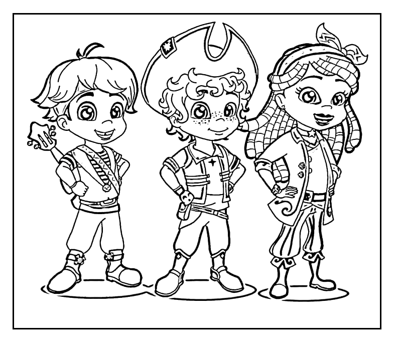 Dibujo de Santiago con Bonnie Bones y Tomás para colorear - Dibujos para colorear imprimir gratis