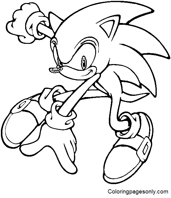 Hojas de Sonic para colorear