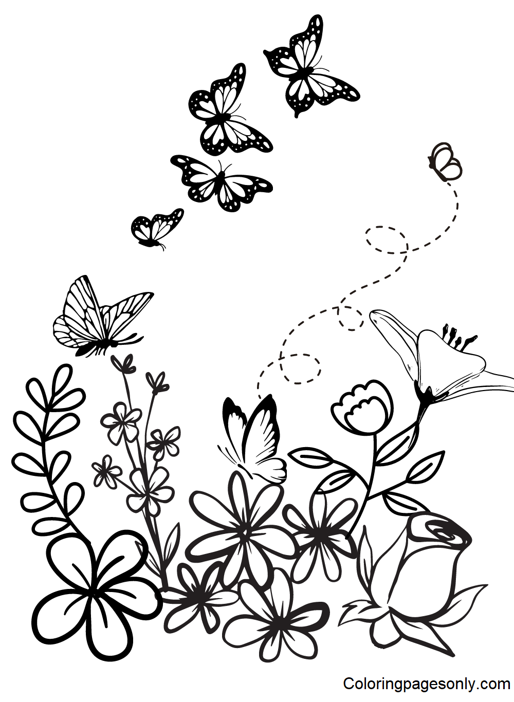 أوراق زهور الربيع القابلة للطباعة من زهور الربيع