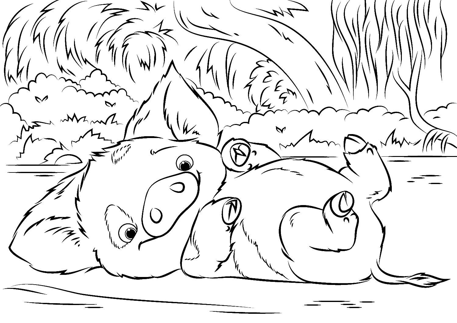 Pua Pet Pig from Moana from Moana Coloring Pages