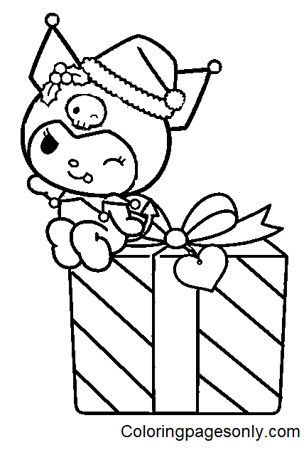 圣诞老人 Kuromi 带着 Kuromi 的圣诞礼物