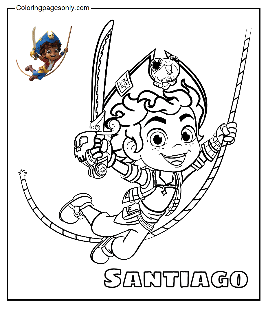 Dibujo de Santiago con Bonnie Bones y Tomás para colorear - Dibujos para colorear imprimir gratis