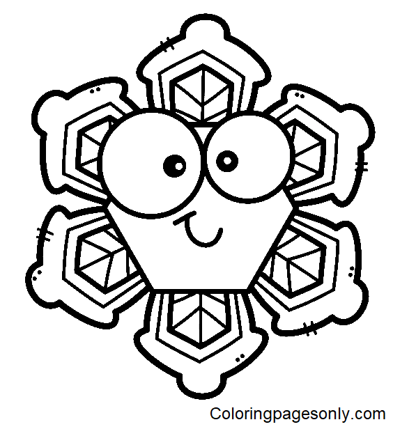 Snowflake Cartoon Coloring Page