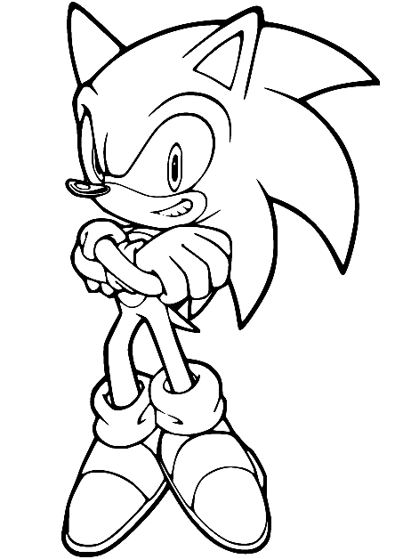 Sonic Crosses His Arms Coloring Pages