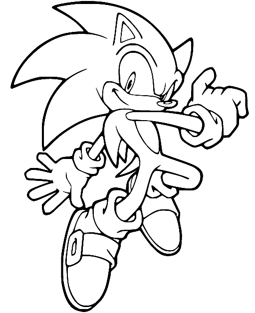 Sonic Jumps High Coloring Pages