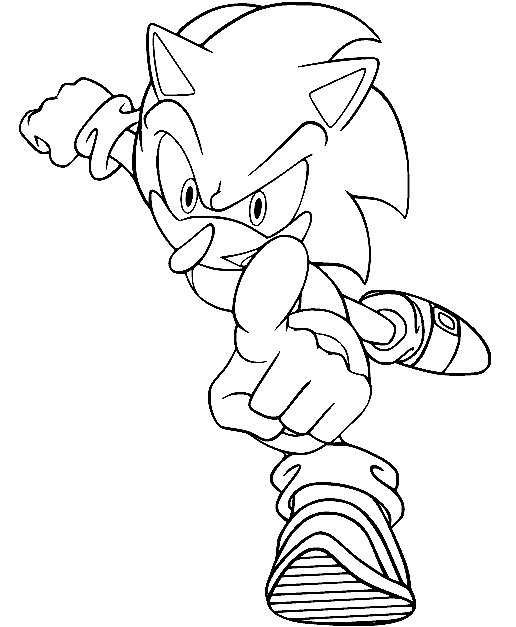 Соник бежит вперед из Sonic The Hedgehog