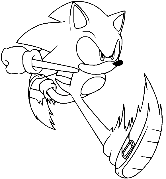 Sonic Walking Fast Coloring Page