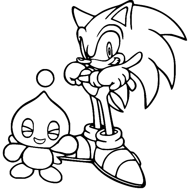 Sonic and Cheese Coloring Pages