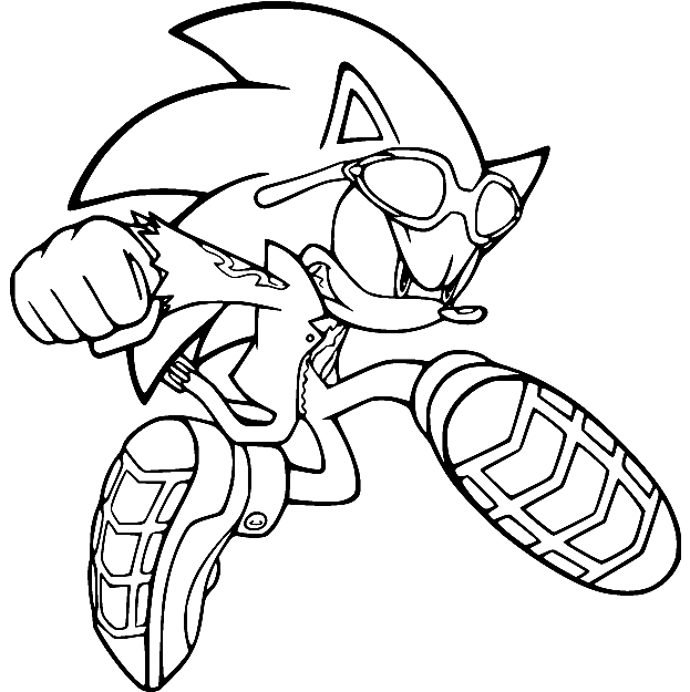 Sonic With Glasses Coloring Pages